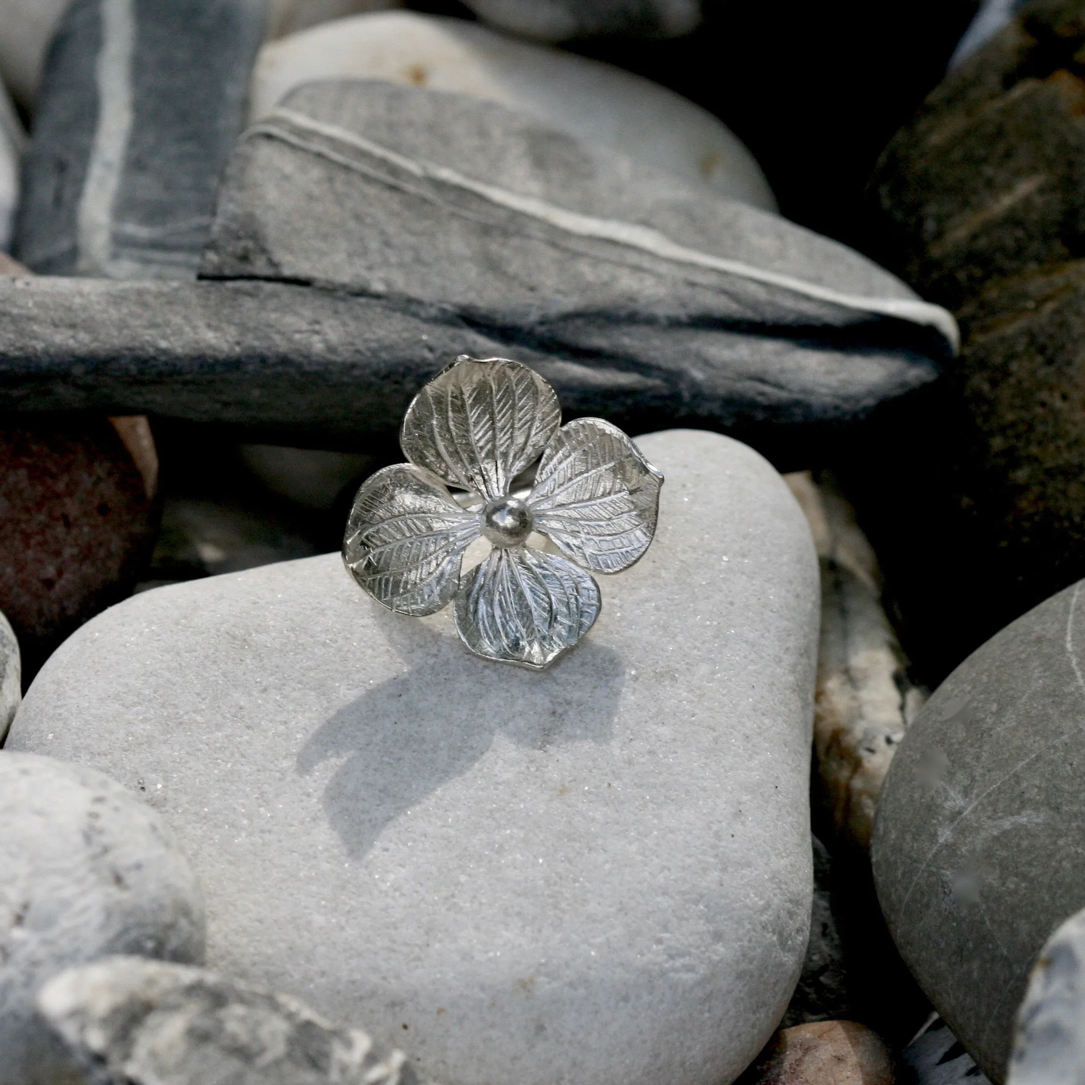 Hydrangea Flower Ring - Bloom Silver Jewellery UK