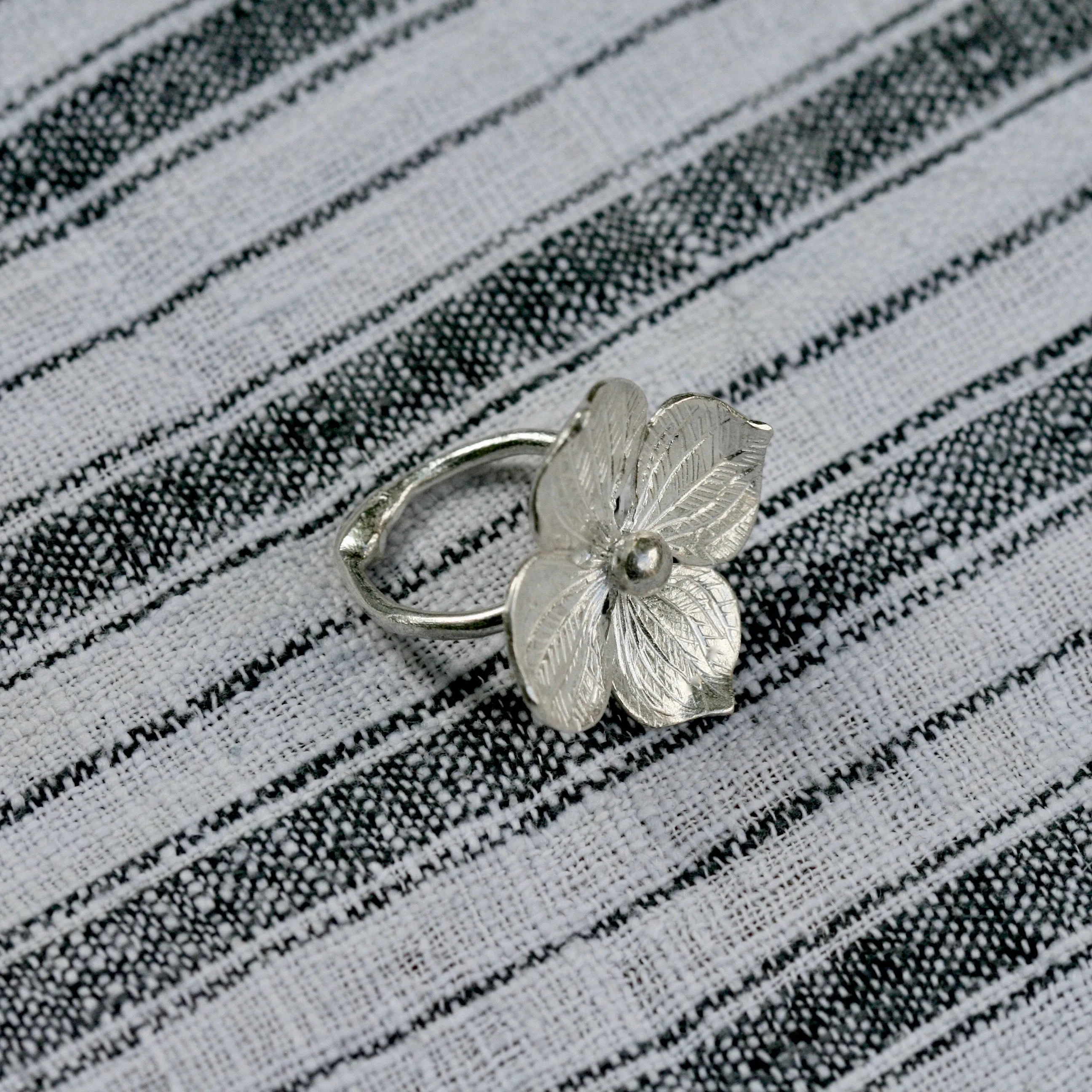 Hydrangea Flower Ring - Bloom Silver Jewellery UK