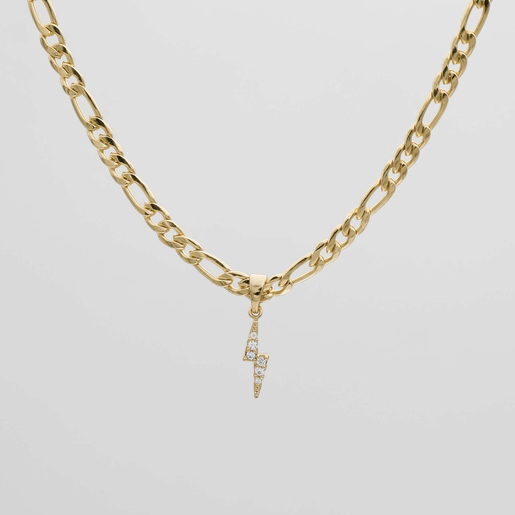 ICY Lightning Bolt Figaro Necklace