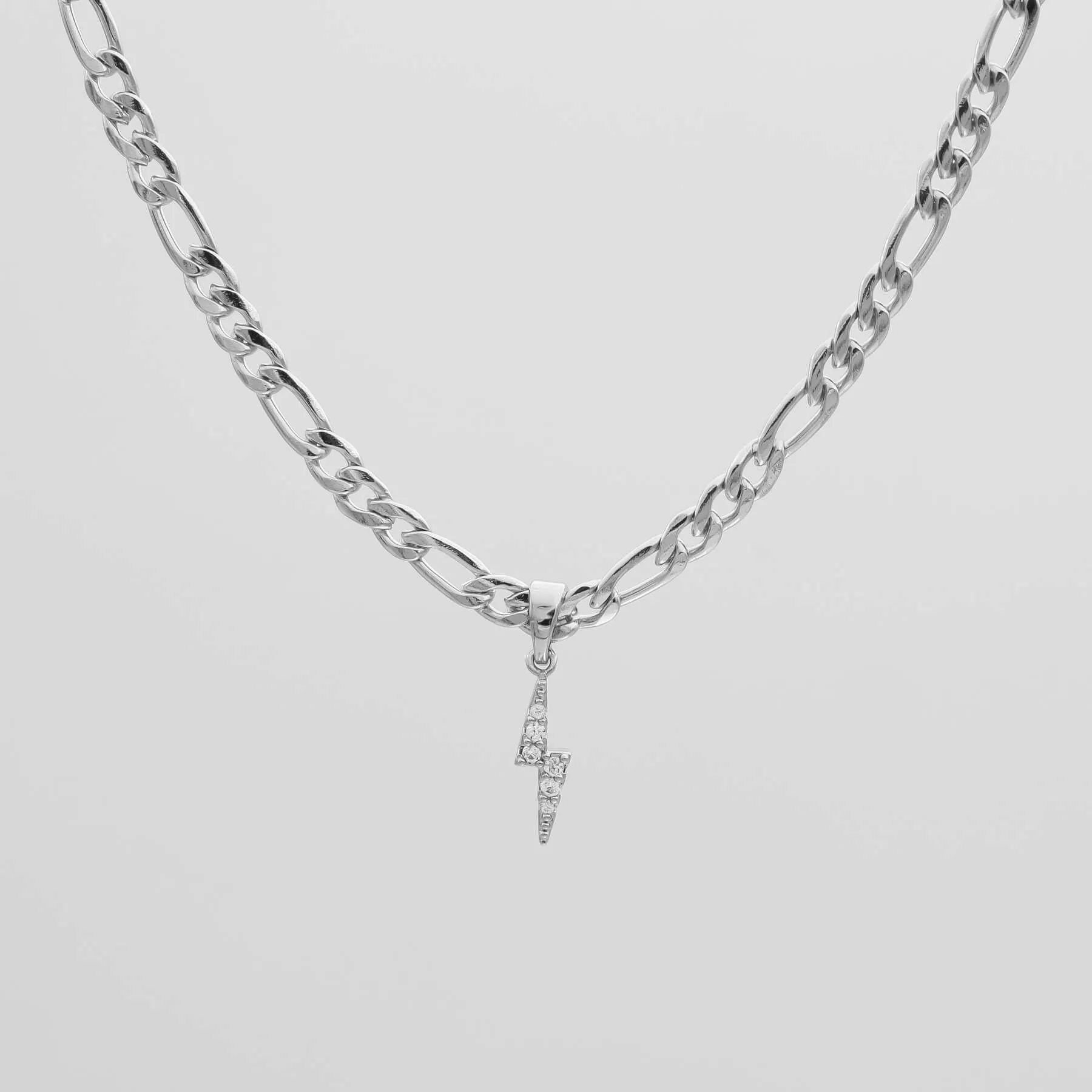 ICY Lightning Bolt Figaro Necklace