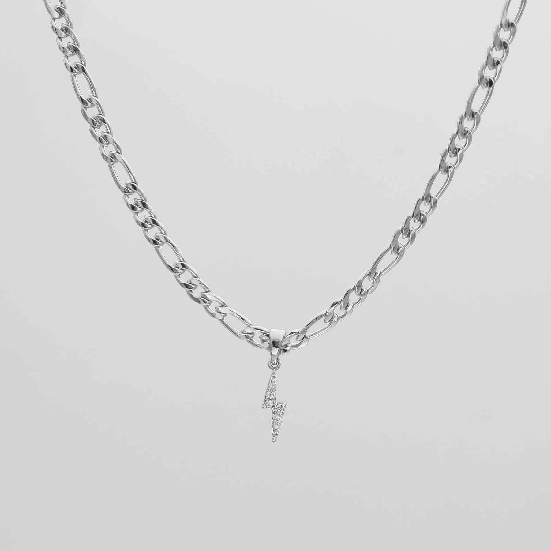 ICY Lightning Bolt Figaro Necklace