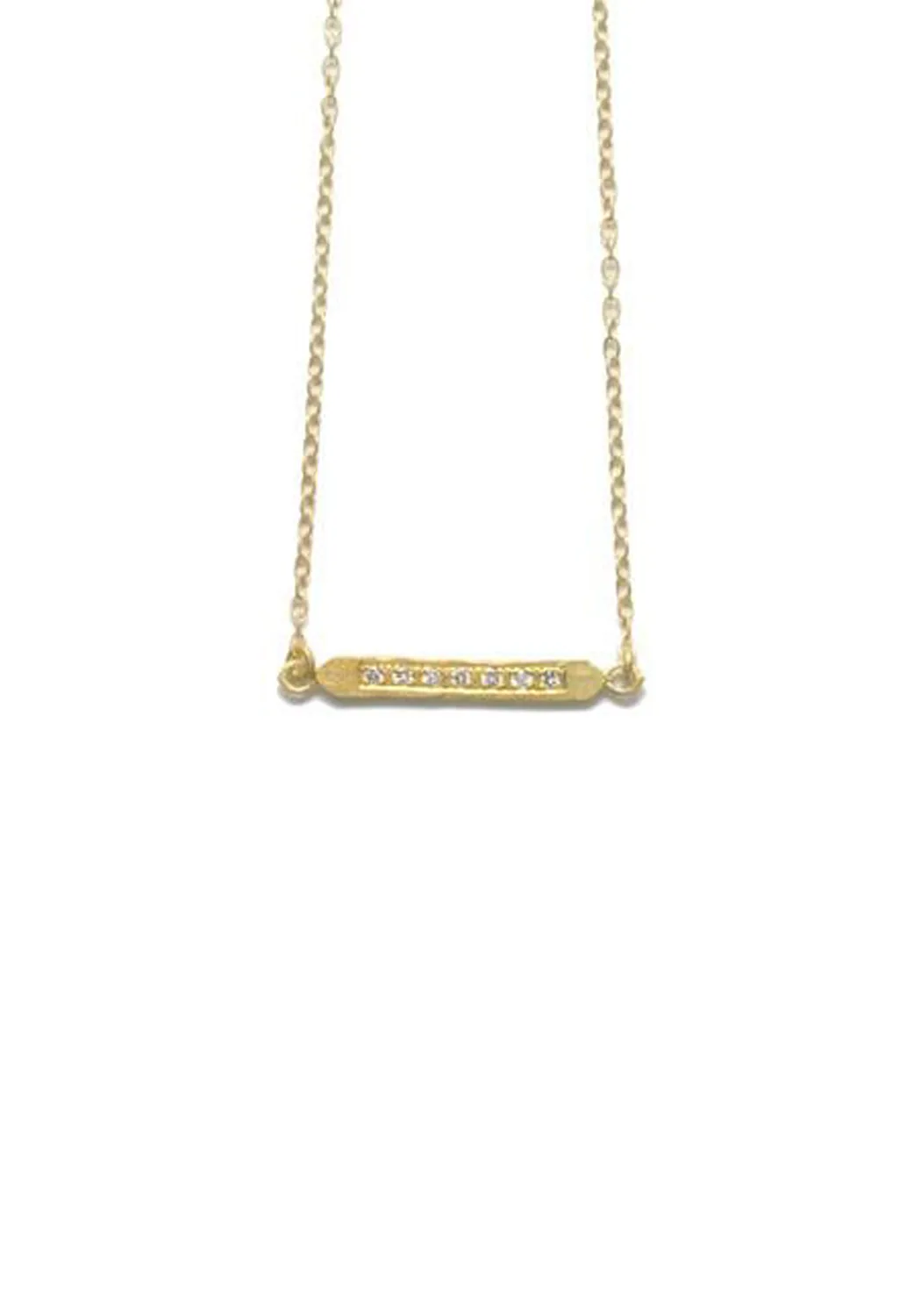 ILA Araya 14K Yellow Gold Diamond Bar Necklace