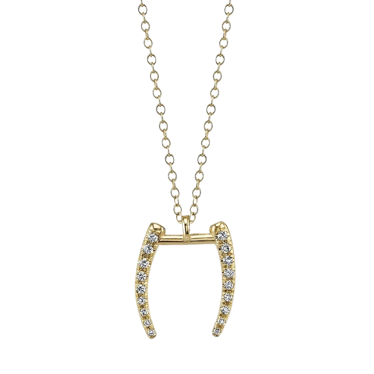 Infinite Tusk Necklace with White Pavé Diamonds