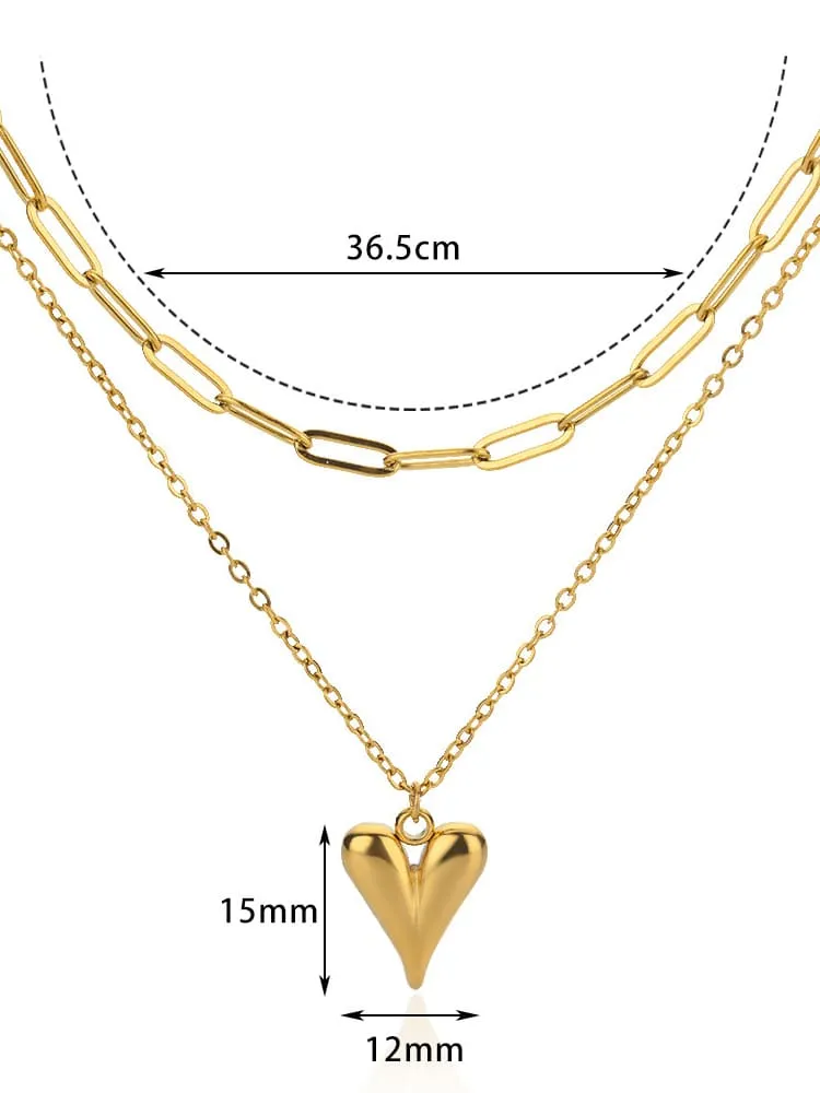 Irregular Chain Industrial Chic Heart Necklace