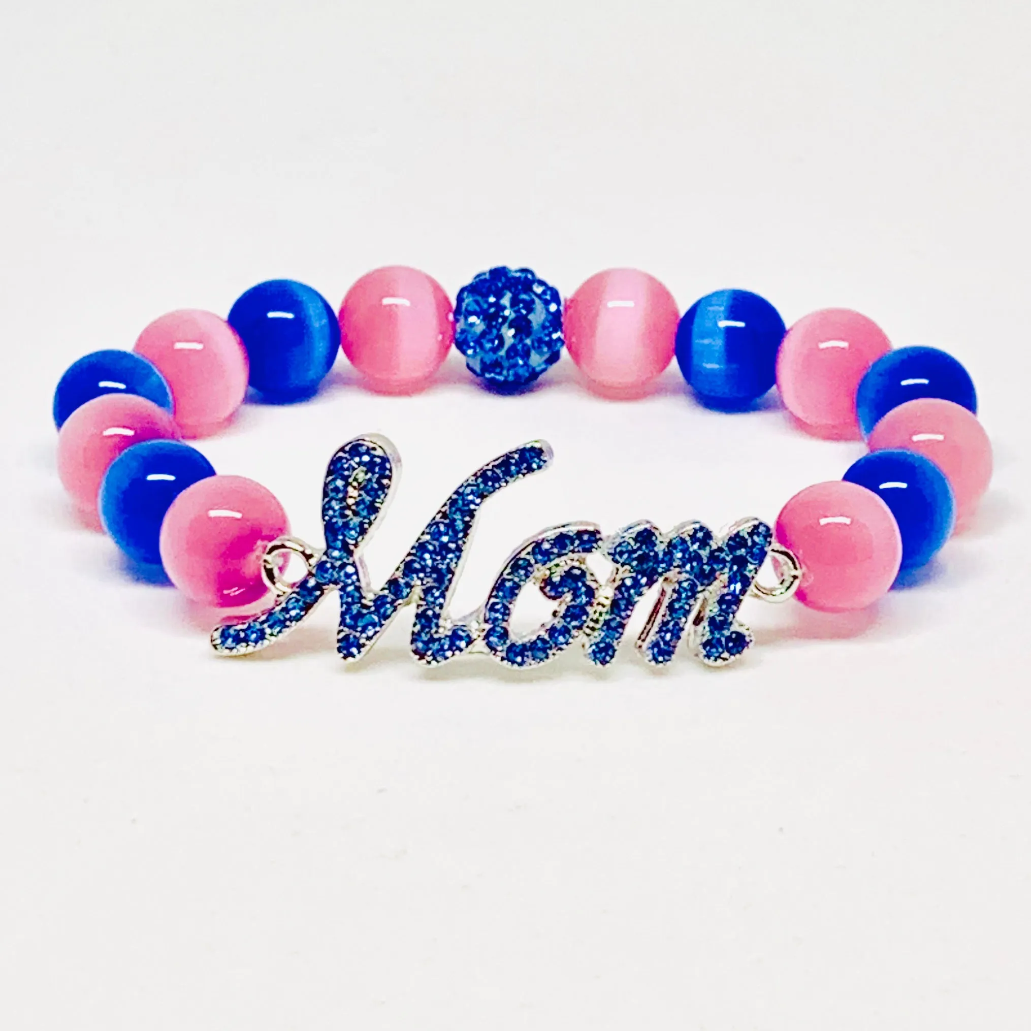 Jack and Jill Light Blue Crystal Mom Bracelet