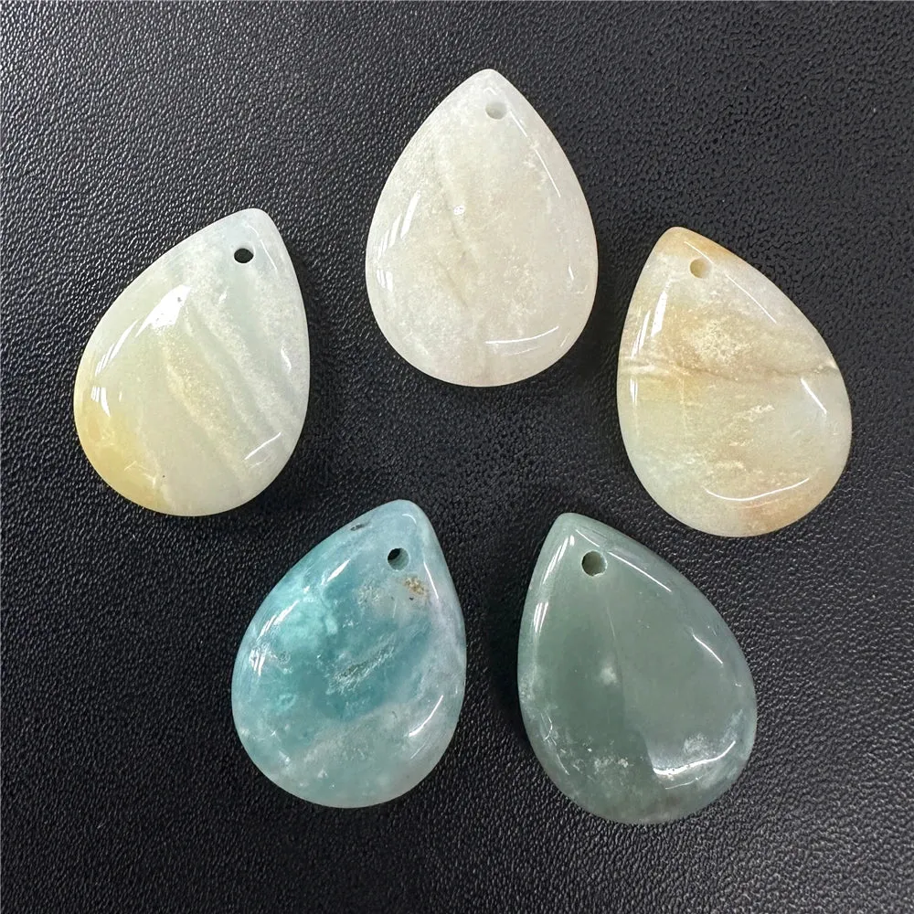 JC - Amazonite & Malachite Pendants: Gemstone drop pendants, perfect for DIY jewelry creations