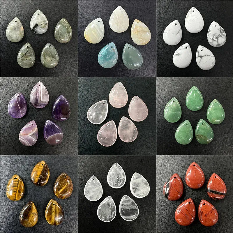 JC - Amazonite & Malachite Pendants: Gemstone drop pendants, perfect for DIY jewelry creations