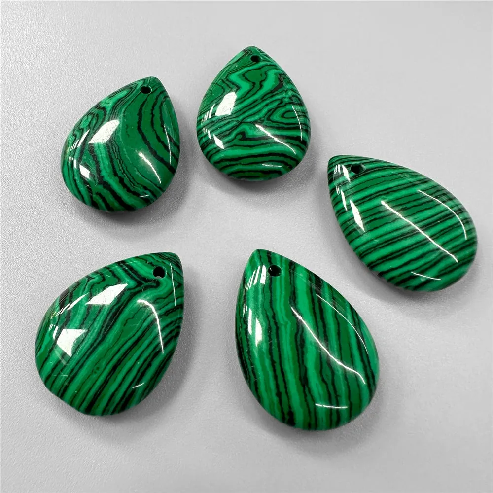 JC - Amazonite & Malachite Pendants: Gemstone drop pendants, perfect for DIY jewelry creations