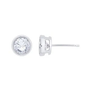 KATARINA 3/4 cttw Bezel Set Diamond Stud Earrings