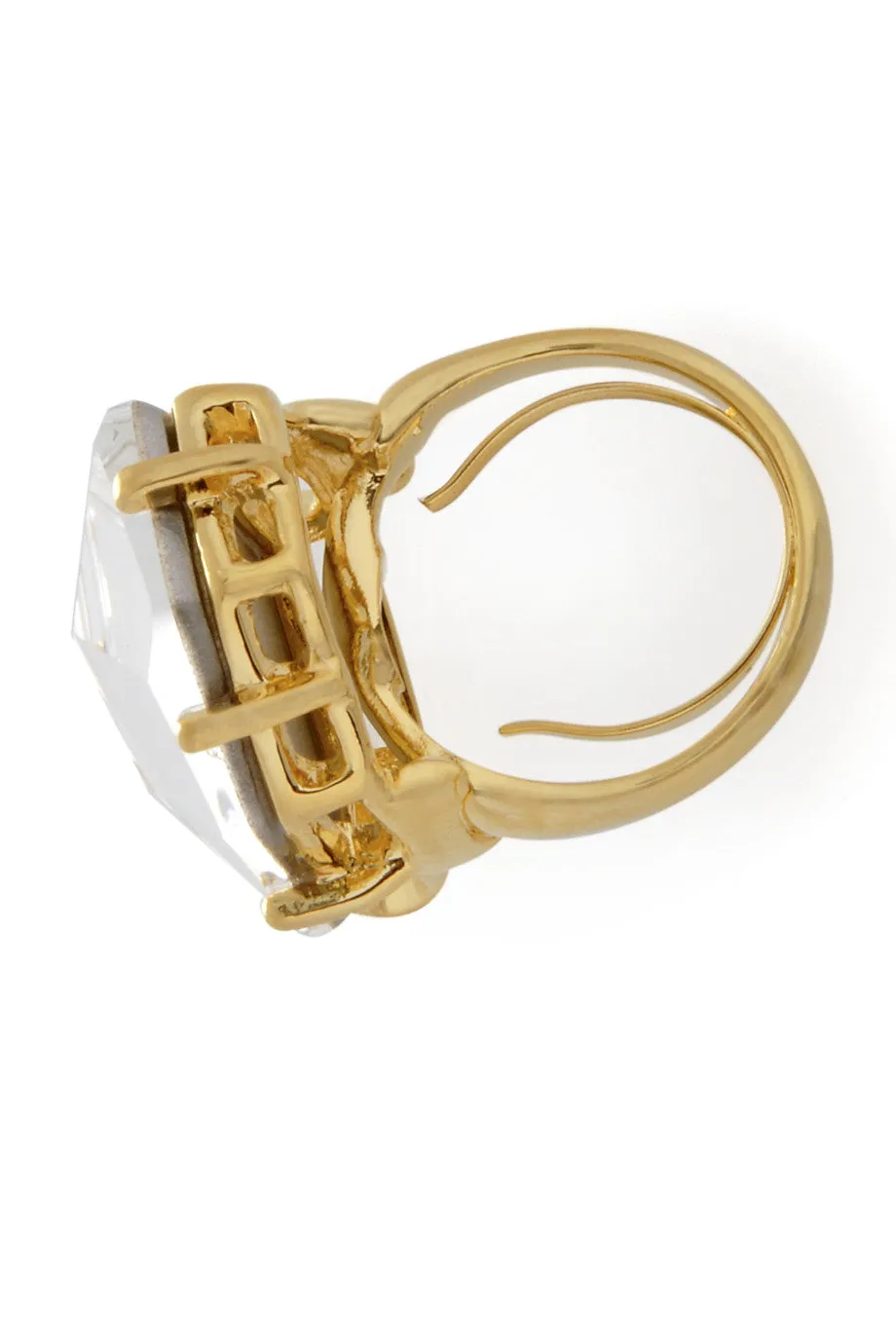 KENNETH JAY LANE CLEAR CRYSTAL Coctail Ring