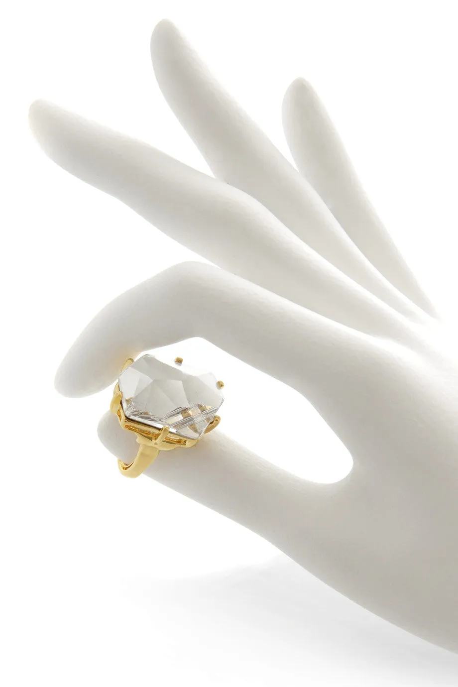 KENNETH JAY LANE CLEAR CRYSTAL Coctail Ring