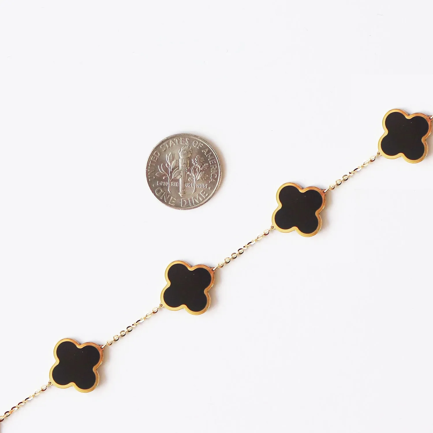 Large Onyx Clover Necklace