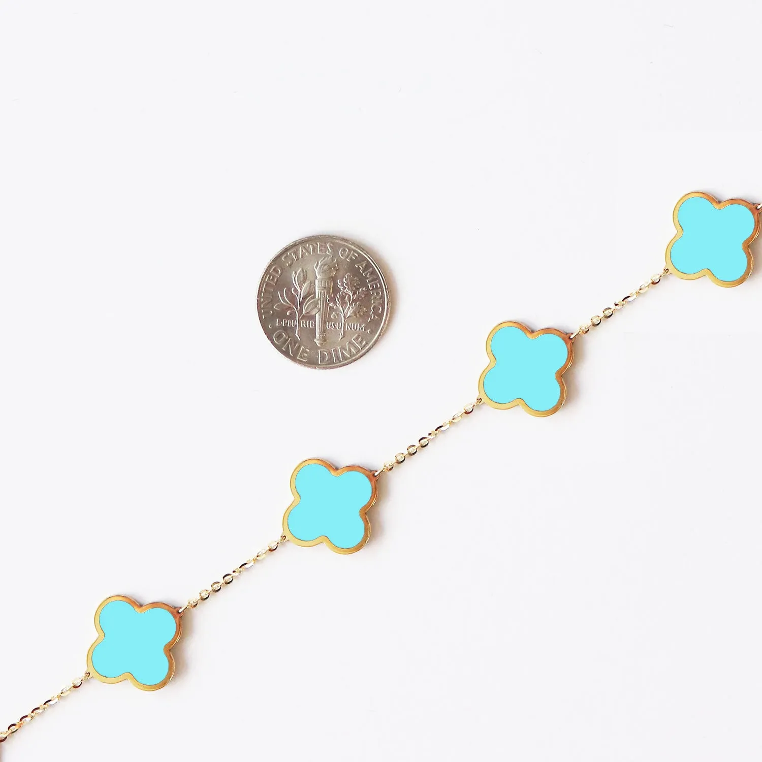 Large Turquoise Clover Necklace