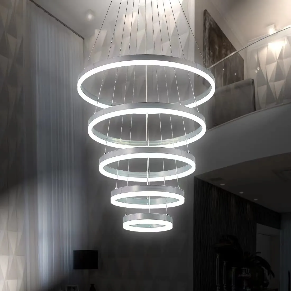 Led Chandelier 5 Rings Modern Chandelier