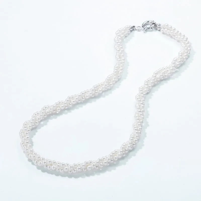 Luxury 3 Layers Twining String Pearl Necklaces