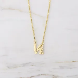 Matte Gold Vermeil Extra Petite LOVE Necklace