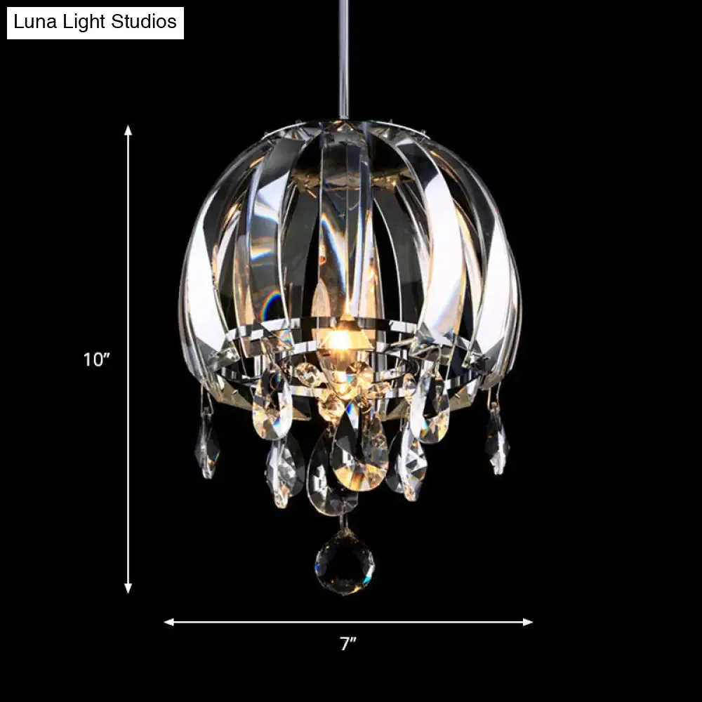 Modern Crystal Jellyfish Pendant Light with Droplets for Dining Hall