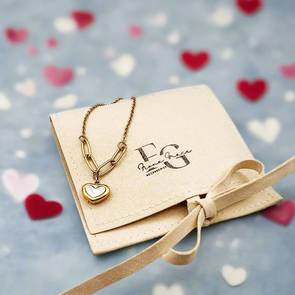 Mother Of Pearl Sweet Heart Necklace