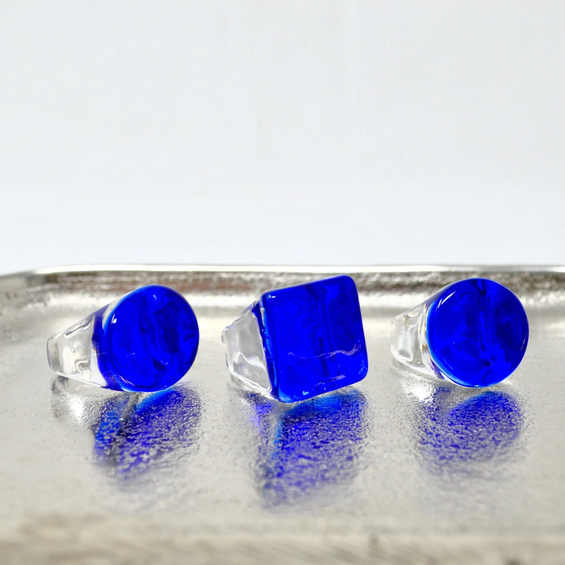 Murano Glass Statement Ring, Cobalt, Made in Italy