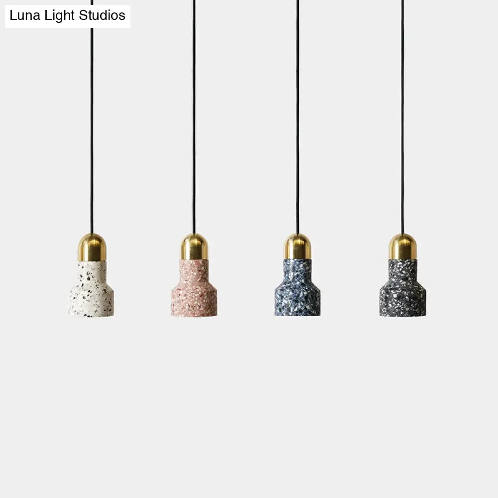 Nordic Style Terrazzo Pendant Ceiling Light with Flashlight Design - 1 Light