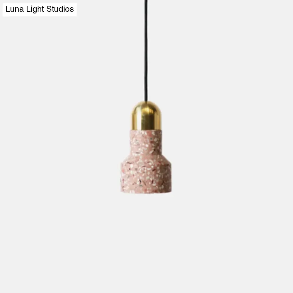 Nordic Style Terrazzo Pendant Ceiling Light with Flashlight Design - 1 Light