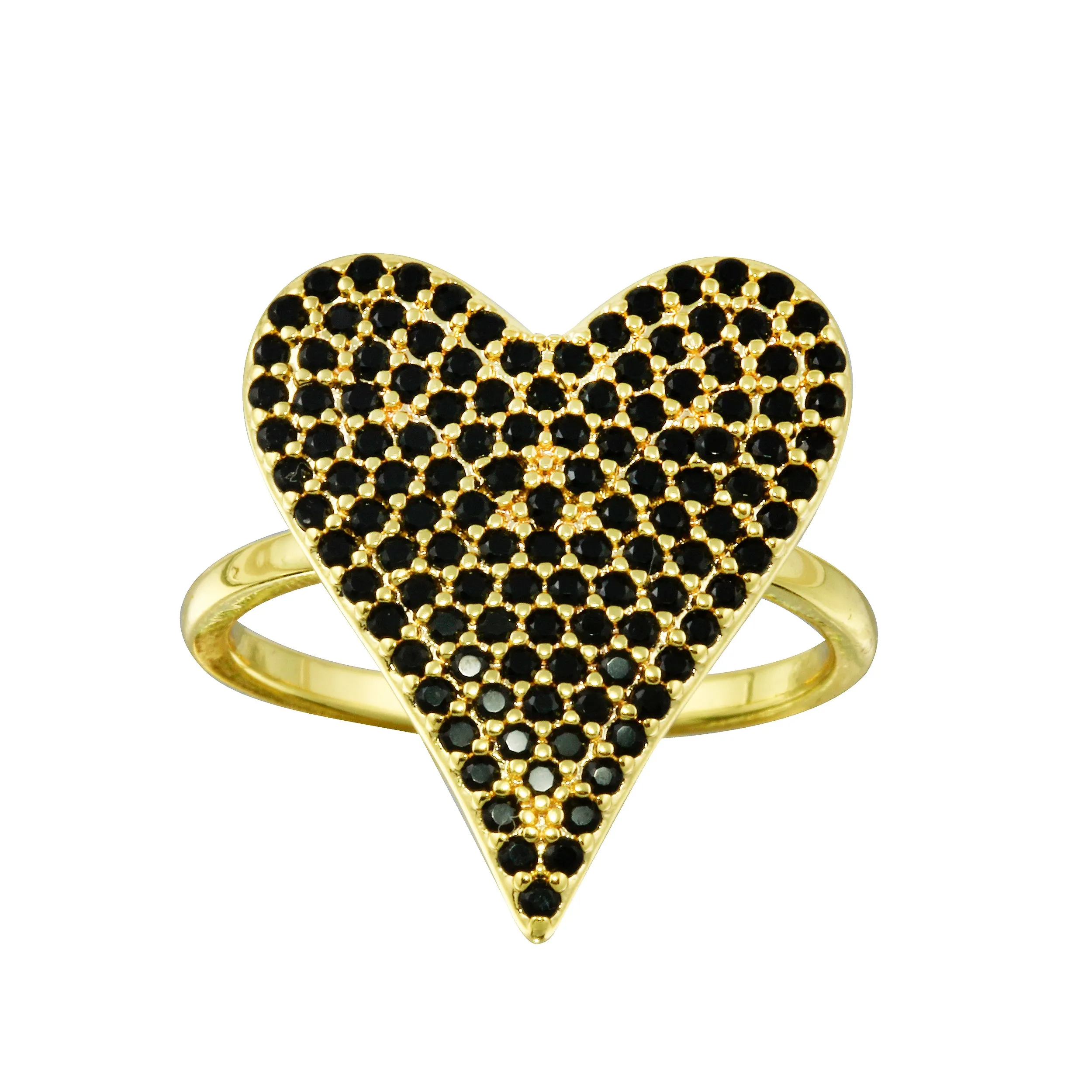 Open Pave Heart Ring