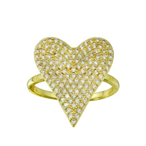 Open Pave Heart Ring