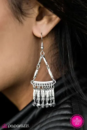 Paparazzi Earring ~ Wherever I May ROME - Silver