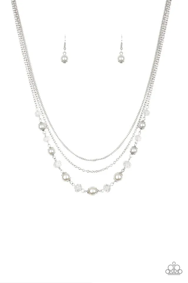 Paparazzi Necklace ~ Tour de Demure - White