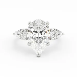 Pear Shape Three Stone Diamond Ring