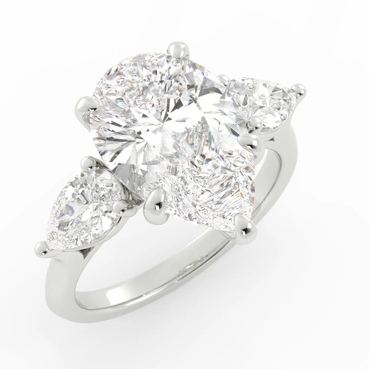 Pear Shape Three Stone Diamond Ring