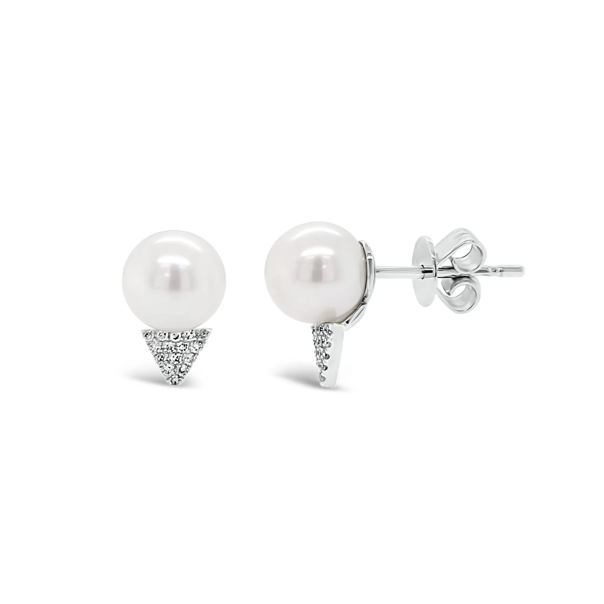 Pearl & Diamond Spike Earrings