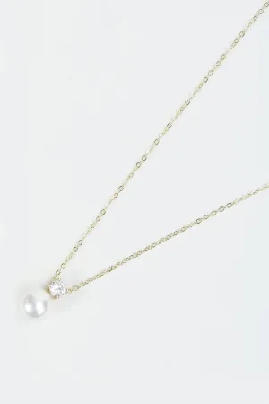 Pearl Pendant Gold Necklace