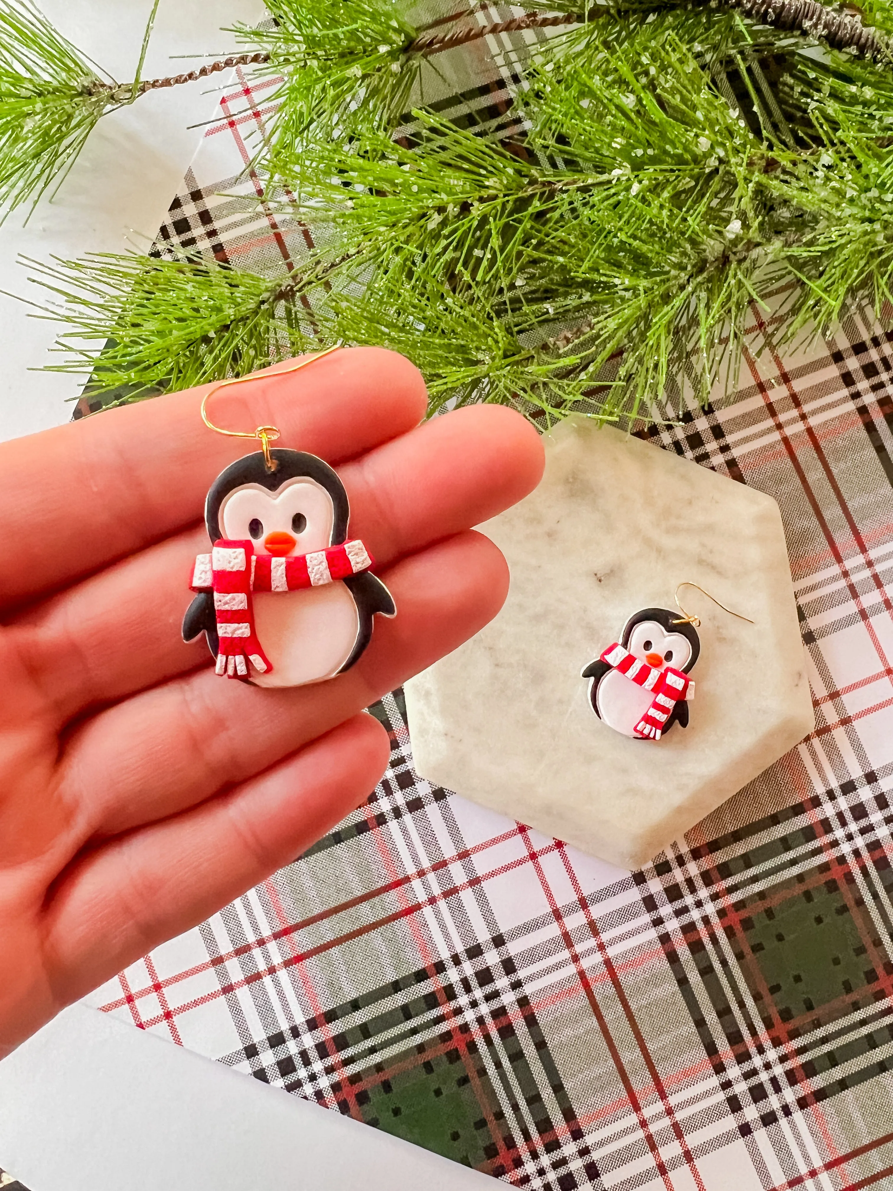 Penny the Penguin | Clay Earrings