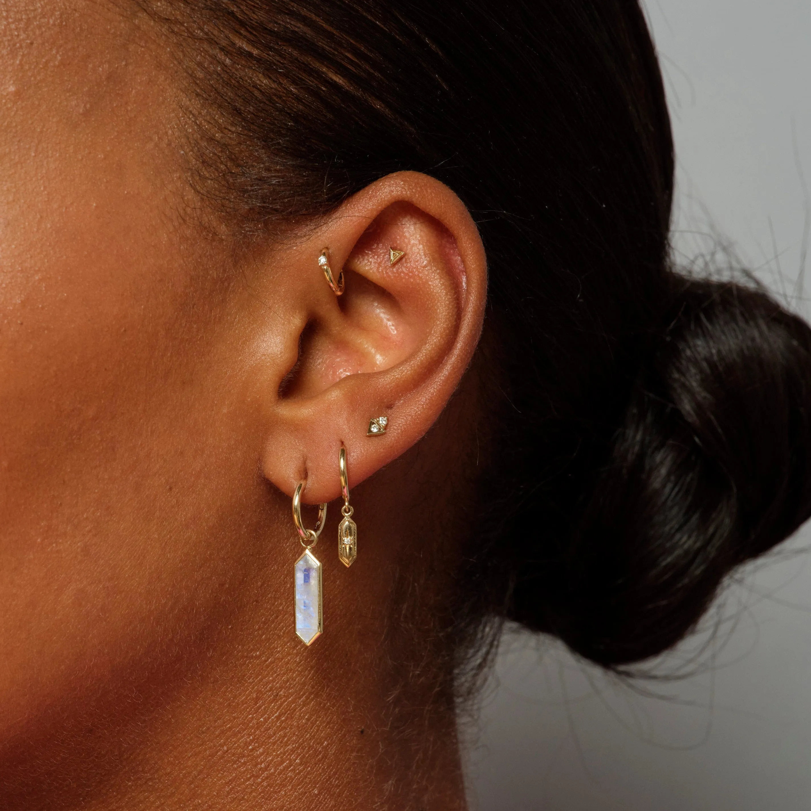 Petite Trillion Shaped Stud - Single Earring