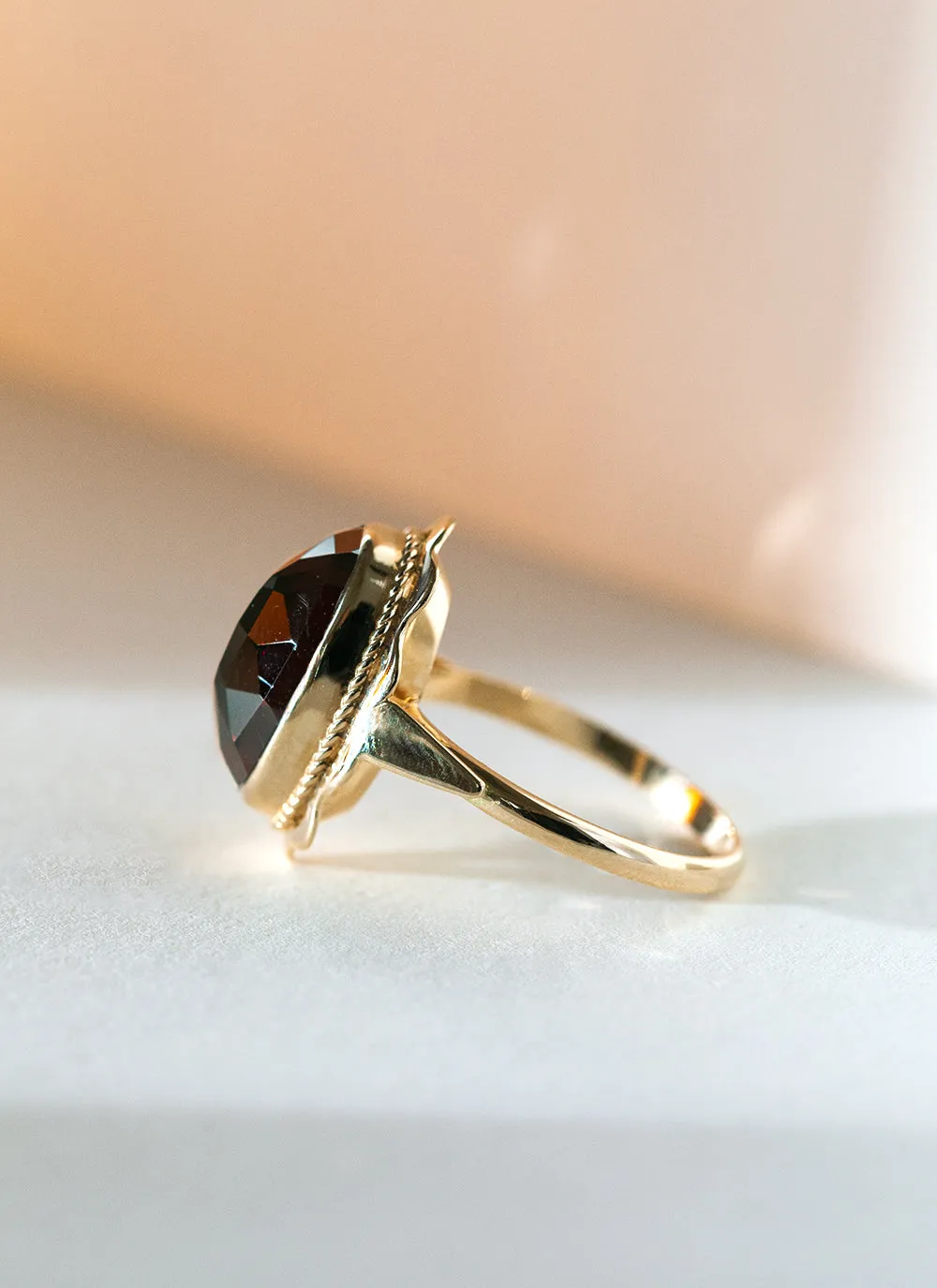 Poppy garnet ring 14k gold