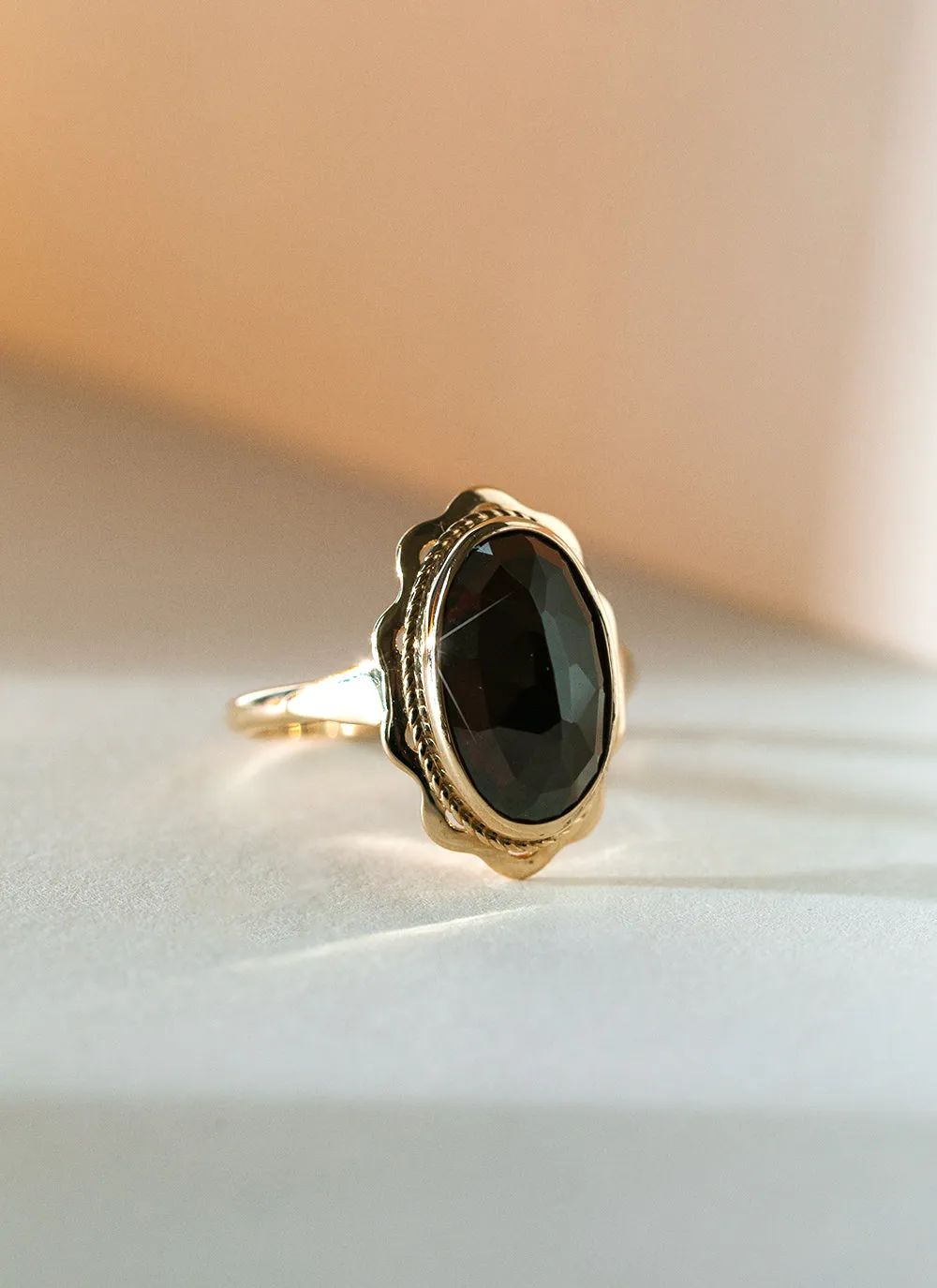 Poppy garnet ring 14k gold