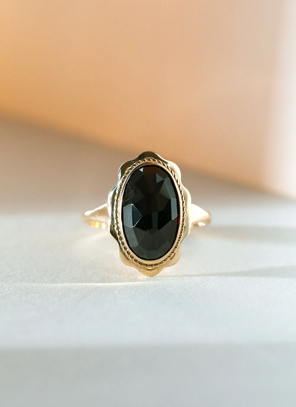 Poppy garnet ring 14k gold