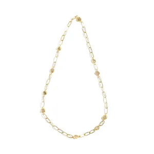 Raw Diamond and Gold Necklace