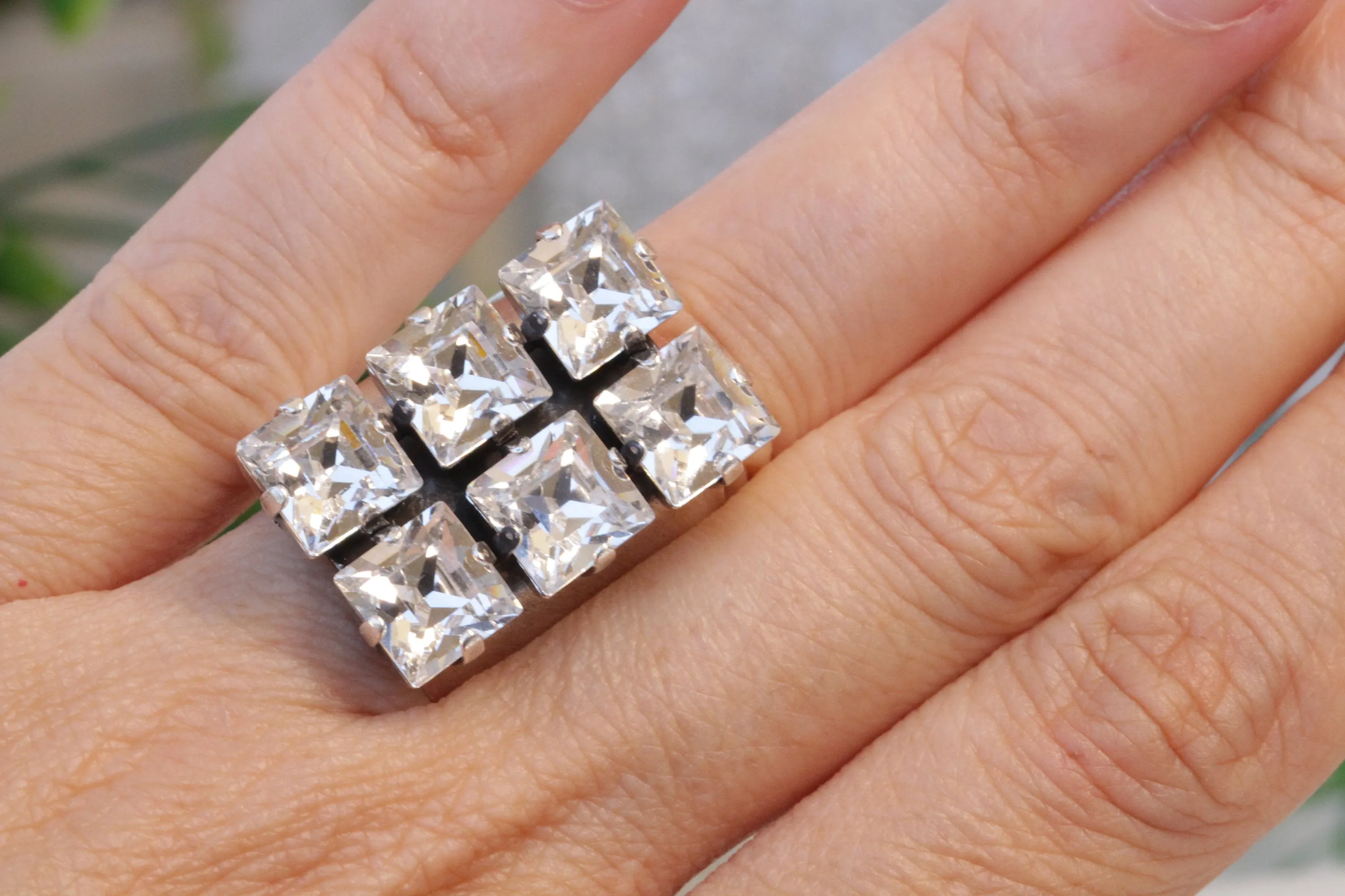 RHINESTONE STATEMENT RING