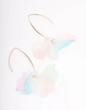 Rose Gold Multi Flower Threader Earrings