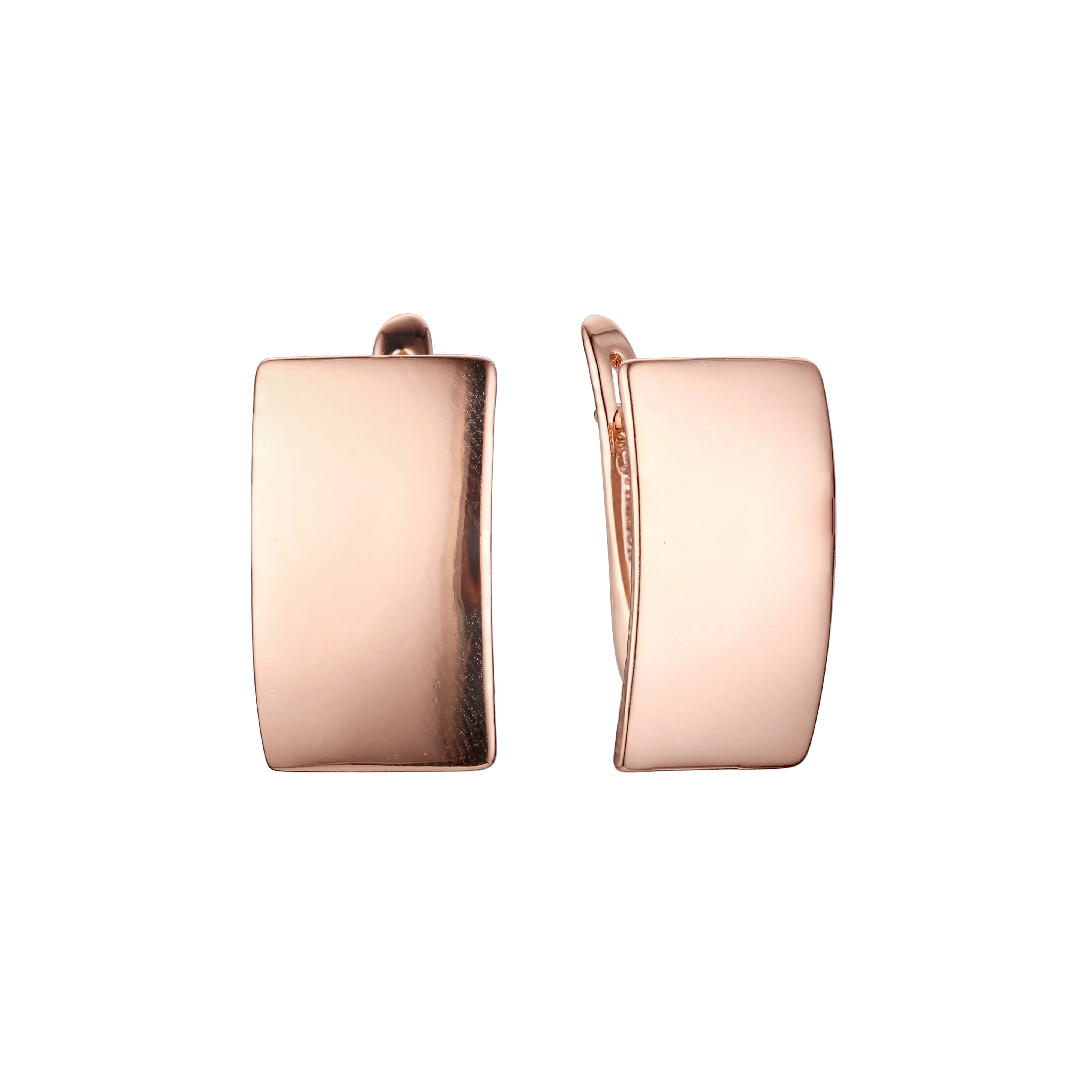 .Rufina's Shield - 585 Rose Gold, 14K Gold Simple Flat Square High Quality FJ Fallon earrings