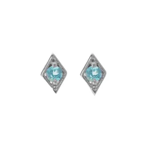 Silk & Steel Superfine Keepsake Stud - Blue Topaz/Silver