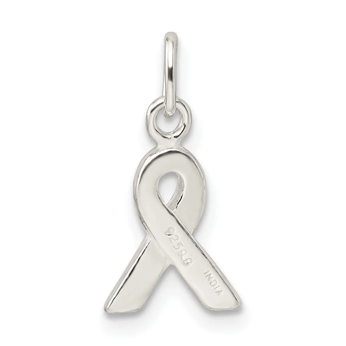 Silver Polished Awareness Charm Pendant