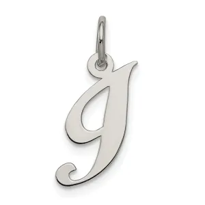 Silver Small Fancy Script Initial I Charm