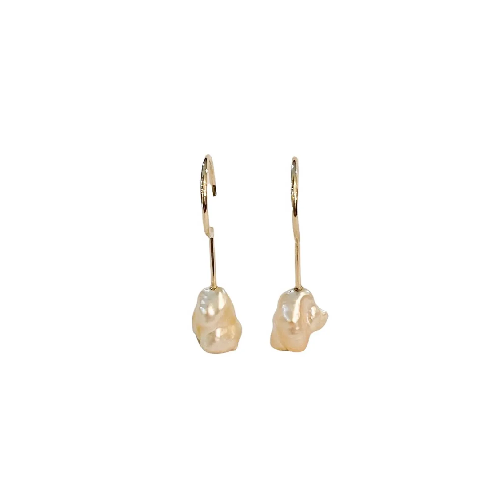 Simple Keshi Golden Small 14 kt gold earrings