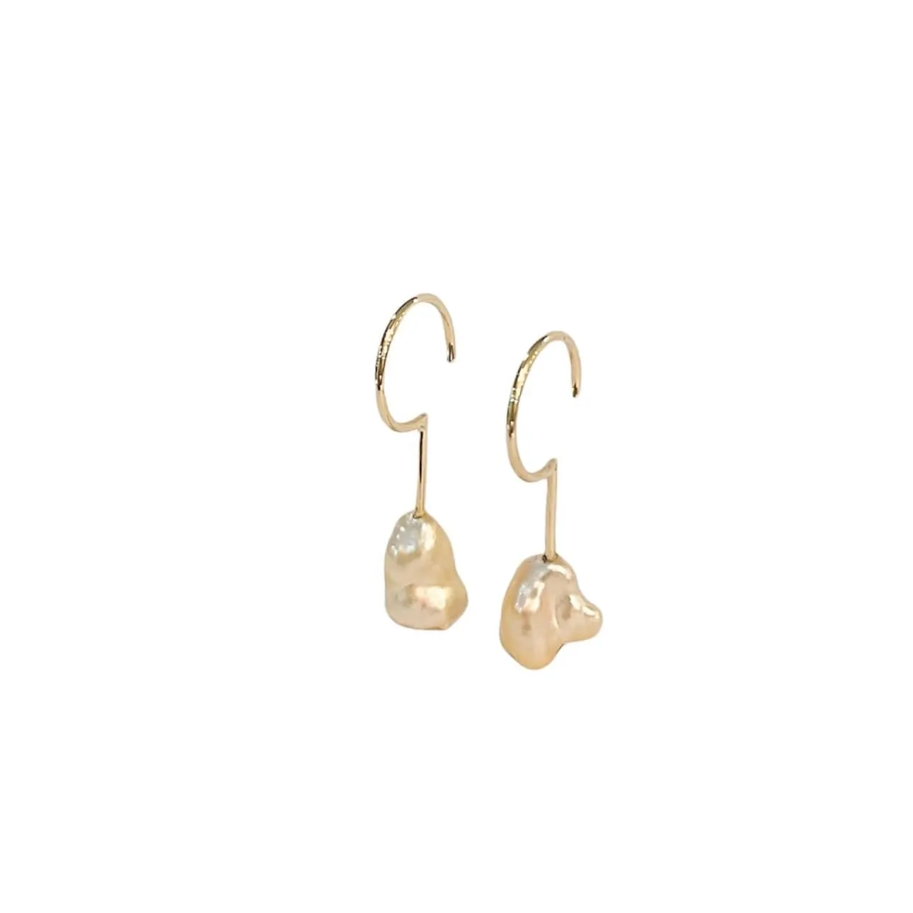 Simple Keshi Golden Small 14 kt gold earrings