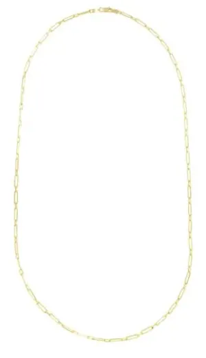 Sincerely Springer's 14k Yellow Gold 18" Paperclip Chain Necklace