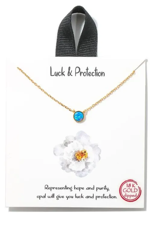 Single Gem Charm Necklace