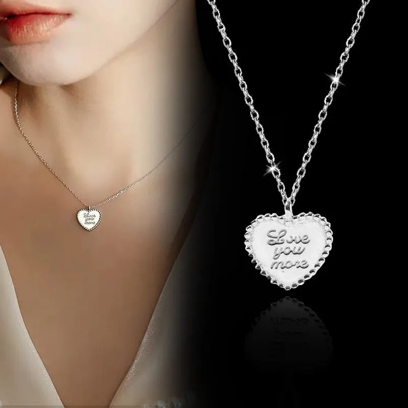 SINLEERY Simple Love Heart Charm Pendant Necklace For Women Silver Color Chain On The Neck Choker Fashion Jewelry CY014 SSB